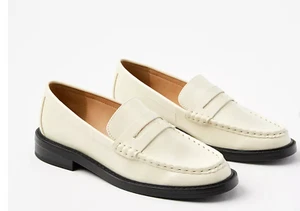 NEW ANN TAYLOR LOFT IVORY PENNY LOAFERS SHOES SZ 10.5 - Picture 1 of 5