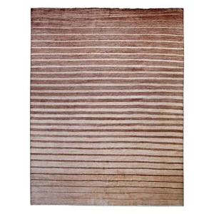 8'x10' Brown On Clearance Striped Modern Gabbeh Hand Knotted Wool Rug R74563 - Picture 1 of 12