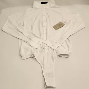 Equestrian/Riding Clothes Free x Rein Women's Elite Bodysuit- LARGE - Pure White - Picture 1 of 8