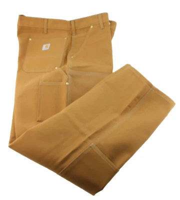 New CARHARTT Men's 40 x 34 Loose Fit Double Knee Brown Canvas Utility Work Pants - Image 1 of 3