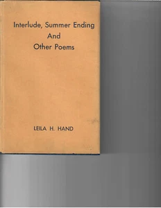 Leila H Hand, Interlude, Summer Ending and Other Poems, HBdj 1946 Signed - Picture 1 of 1