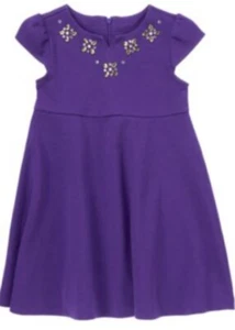 NWT Girls 7 Gymboree JOYFUL HOLIDAY Jewel Encrusted PURPLE Ponte A-line DRESS! - Picture 1 of 2