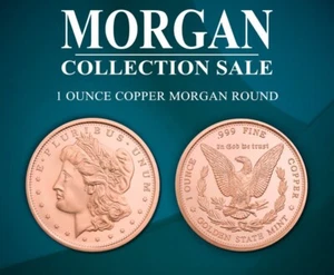 Dólar Morgan Tributo Ronda - Golden State Como Nuevo - 1 OZ .999 Cobre FINO EN STOCK - Imagen 1 de 4