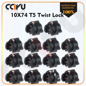 10pcs T5 Twist Lock Socket Instrument Panel Cluster Dash Light Bulb 58 70 73 74 - Picture 1 of 5