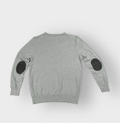 Givenchy Men Grey Merino Wool Elbow Cord Patch Sweater Made In Italy L Chest 40 - Image 1 of 4