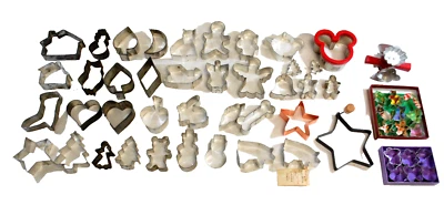 Cookie Cutters Assorted Aluminum & Metal  Lot of 55 Pieces  Vintage   T1264 - Image 1 of 4
