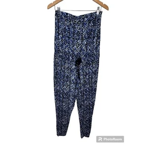 AMBIANCE blau Tribal Design elastische Taille Kordelzug trägerloser Overall Größe L - Bild 1 von 12