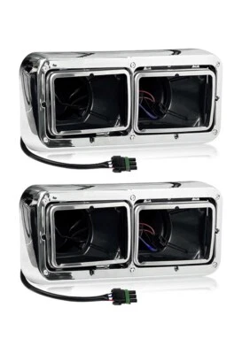 #997 Bases de carcaça de farol com moldura de farol duplo cromado compatível com Kenworth - Imagem 1 de 4