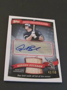 2010 Topps Peak Performance Autograph Relics Gordon Beckham #42/50 RARE PPAR-GB - Picture 1 of 2