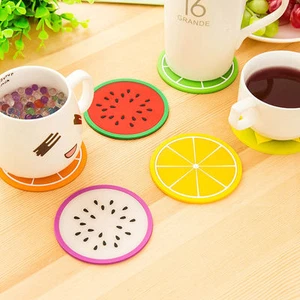 4er / 6er Set Untersetzer Frucht Glasuntersetzer rund bunt PVC Melone Zitrone  - Picture 1 of 14