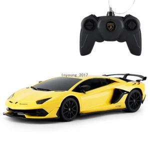Remote Control Car 1:24 2WD Lamborghini Aventador SVJ RC Car Boys Toys Yellow - Picture 1 of 10