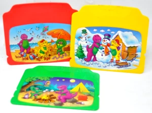 Vintage 2002 Mattel Barney Dinosaur Learning Laptop 3 Replacement Card Discs - Picture 1 of 2