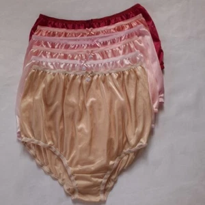6pc Large Nylon Panties Underwear Soft Silky Briefs Woman Man High Waist 42"-50" - Picture 1 of 13