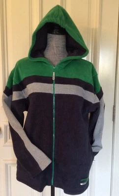 Chaqueta con capucha polar IZOD L (14-16) gris azul y verde nueva Foto 1 de 4