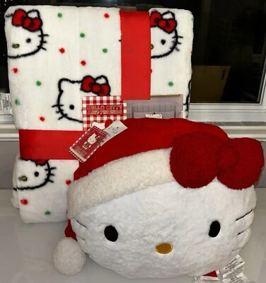 Juego de edredón/falso/almohada de Navidad Hello Kitty nuevo con etiquetas Foto 1 de 4