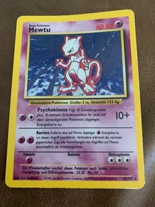 Pokémon TCG Mewtu Base Set 10/102 Holo Unlimited Holo Rare GERMAN - LP - Picture 1 of 4