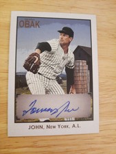 2010 Obak Collect Tri-Star Tommy John Auto #17/75 New York A.L.