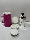 Vintage Thermos 16oz Wide Mouth Food Jar Hot Pink White Made In Canada 90?s NICE