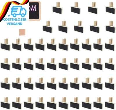 RHQFDM Hölzern Mini Tafeln Mit Klipp 50 Pcs Mini Kreidetafel Holz Quadrat Kreide - Bild 1 von 4