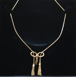 Vintage Unoaerre Arezzo italienische 18K Gold Schleife Quaste Halskette 18", gepunzt - Bild 1 von 13