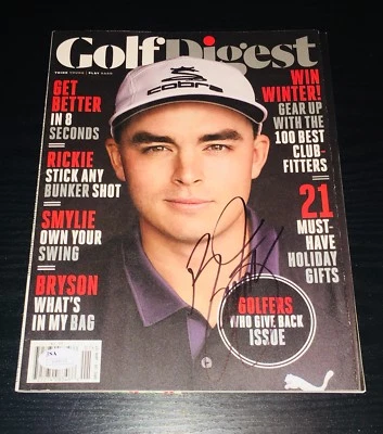 Rickie Fowler Autographed Golf Digest Magazine Puma Masters PGA Tour/ JSA - Image 1 of 2