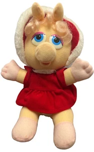 VINTAGE 1987 Henson Collectible Baby Miss Piggy Plush Muppet Red Dress and Hood - Picture 1 of 7
