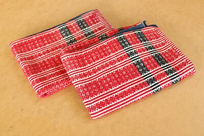 Antique Set of Pillow Sheets Homespun Fabric Weave Tissue Pure Wool Early 20th. - Image 1 of 4