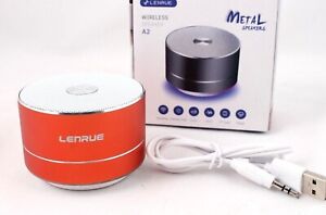 A2 LENRUE Portable Wireless Bluetooth Speaker Handsfree New In Box Orange Red