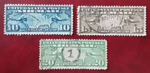 US 1926-7 Used Airmail Map Planes Mi 300-2 Scott C7-9 F/VF 2046-1 - Picture 1 of 2