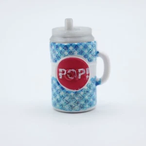 Blue Pop Can with Straw 1.25" Mini Cake Topper Replacement Piece - Picture 1 of 8