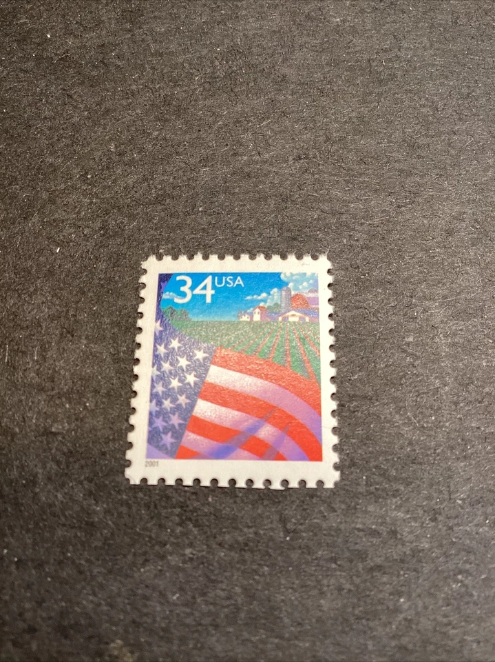 Scott#3470...34 Cent...Flag Over Farm... MNH-2001-US - Image 1 of 1