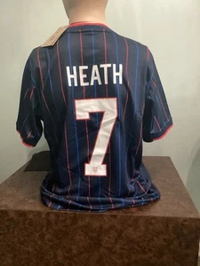 Tobin Heath USWNT Custom Jersey Red White Blue Stripes Mens Size Medium - Picture 1 of 5