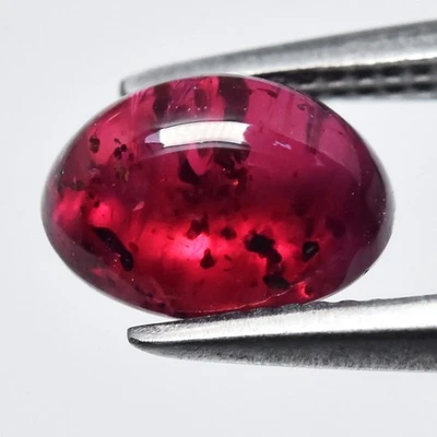 💎 1.00ct Oval Cabochon Natural Purplish Red Ruby - Heated, Myanmar Gemstone - Image 1 of 4