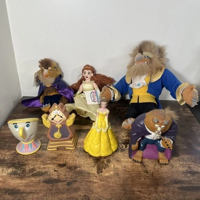 Lote de juguetes y peluches de goma marionetas de mano vintage Pizza Hut La Bella y la Bestia Foto 1 de 4