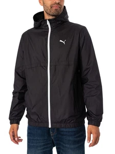 Puma Men's Solid Windbreaker Jacket, Black - Picture 1 of 7