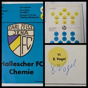 Orig. Autogramm Eberhard Vogel auf Programm Carl Zeiss Jena HFC Chemie 78/79 DDR - Bild 1 von 4
