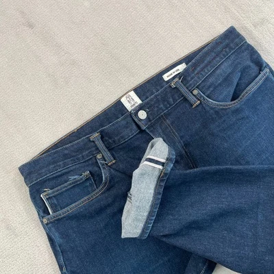 Hiroshi Kato The Pen Slim Jeans Men 36 (Tag 38) Blue Raw Indigo Stretch USA Made - Image 1 of 4