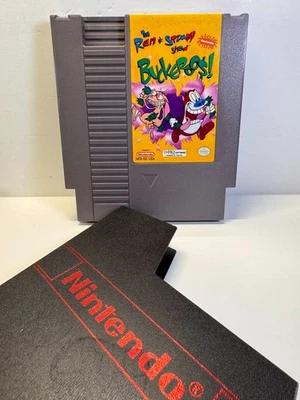 Ren & Stimpy Show: Buckaroos! (Nintendo NES, 1993) Authentic. Tested. Sleeve. - Image 1 of 4