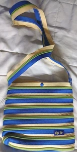 Zip-It Shoulder Bag Blue, Green, Tan - Picture 1 of 5