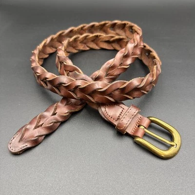 Cinturón Argentina Grano Completo Cuero de Vaca Trenzado Hebilla Latón 1" Ancho Talla 40 Usado en Excelente Condición Foto 1 de 4