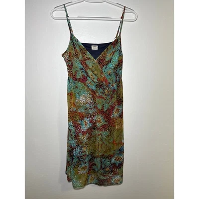 Espirit multi colored pattern sleeeless strappy chiffon dress womens 8 artsy - Image 1 of 4