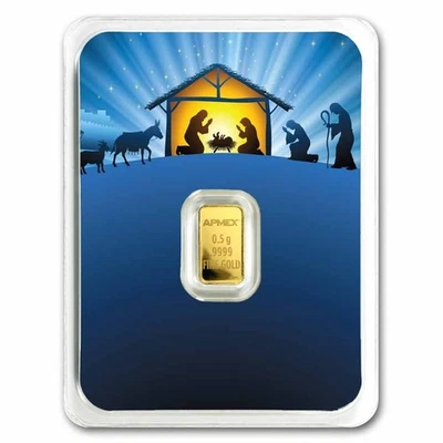 1/2 gram Gold Bar - APMEX (w/Nativity Card, In TEP) - Image 1 of 4