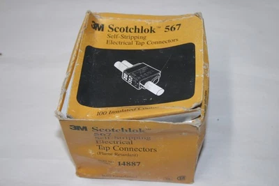 (100) 3M Scotchlok 567 Self-Stripping Electrical Tap Connector BROWN - Made USA! - Image 1 of 4