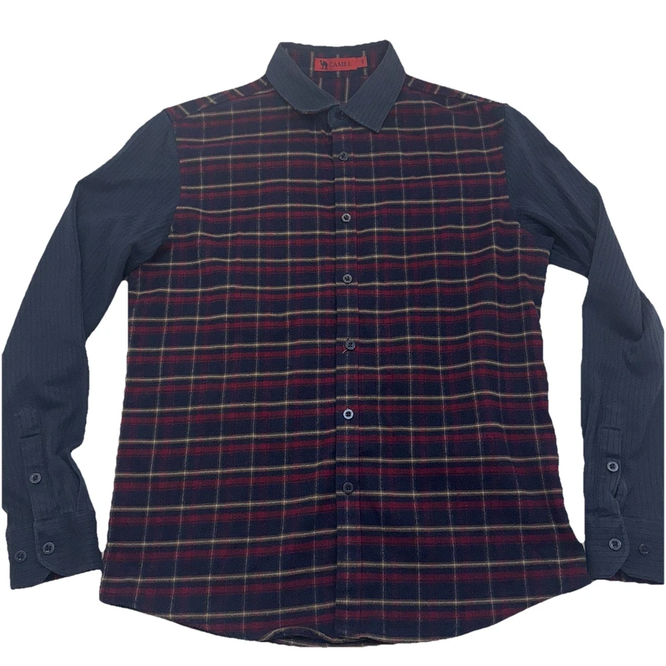 Vintage Camel Shirt Mens Small Plaid Long Sleeve Button Up 40 - Image 1 of 4