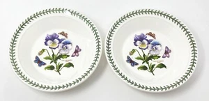 Portmeirion Botanic Garden Rim Soup Pasta Salad Bowl 8.5" Set / 2 England Floral - Picture 1 of 7