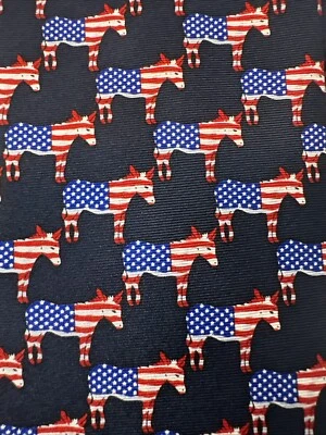 Museum Artifacts Mens Tie with Democratic Symbols Donkey Politics Pre owned - Image 1 of 4
