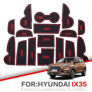 Car Gate Slot Pad Water Coaster Interior Non-slip Cup Mats For Hyundai ix35 2010 - Foto 1 di 10