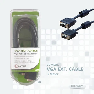 Cable de extensión VGA macho a hembra 15 pines 2 metros computadora monitor VGA AT CAB01 - Imagen 1 de 4