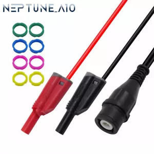 BNC Safety Male to Dual Stackable Shrouded Banana Plug Oscilloscope Test Lead - Picture 1 of 5