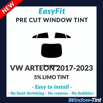 EasyFit Static Pre Cut Window Tint For VW Arteon 2017-2023 - 5% Limo Rear - Image 1 of 3